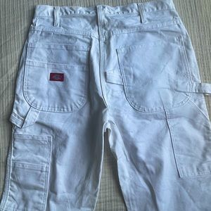 White High Waisted Carpenter Pants